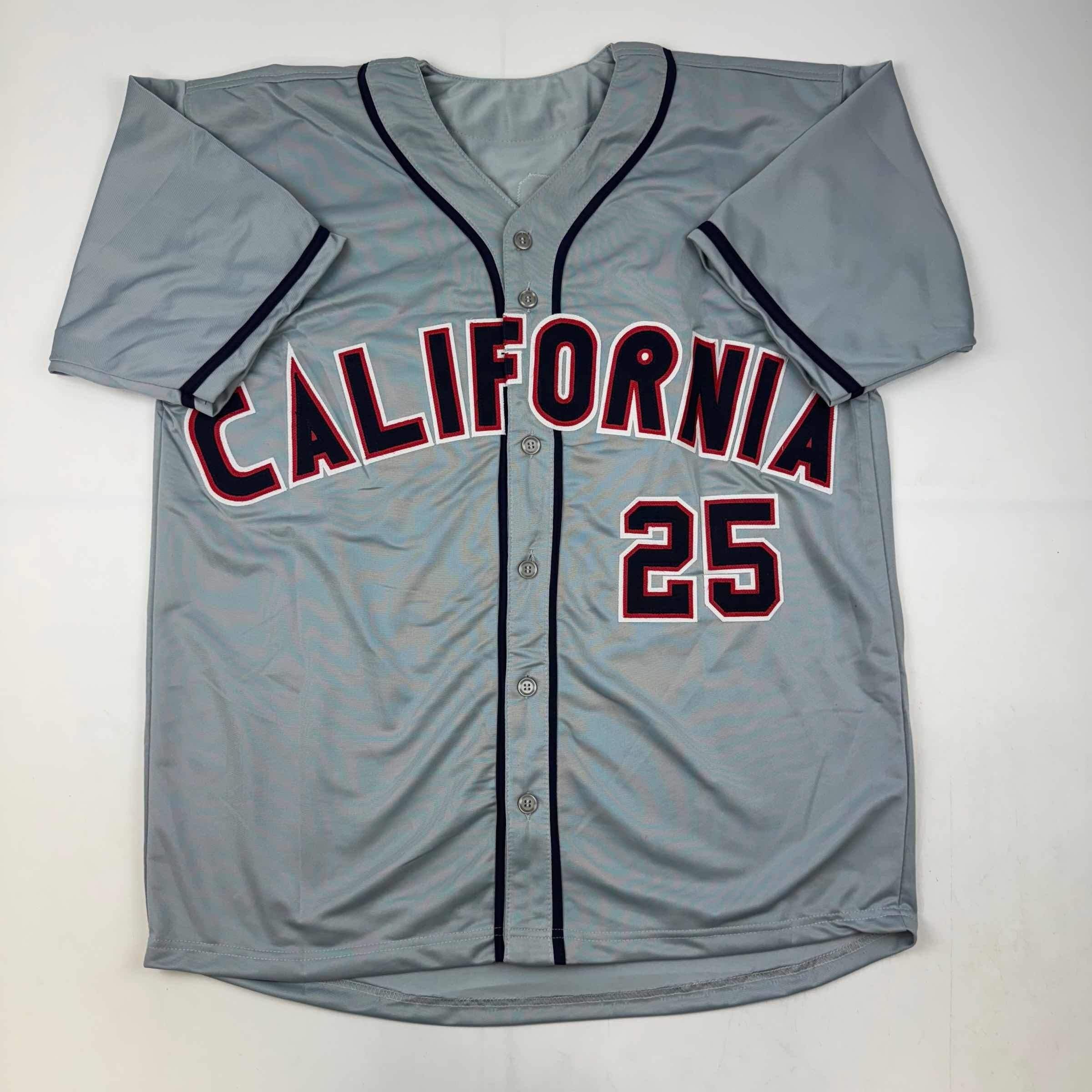 Autographed/Signed Jim Abbott California Grey Baseball Jersey